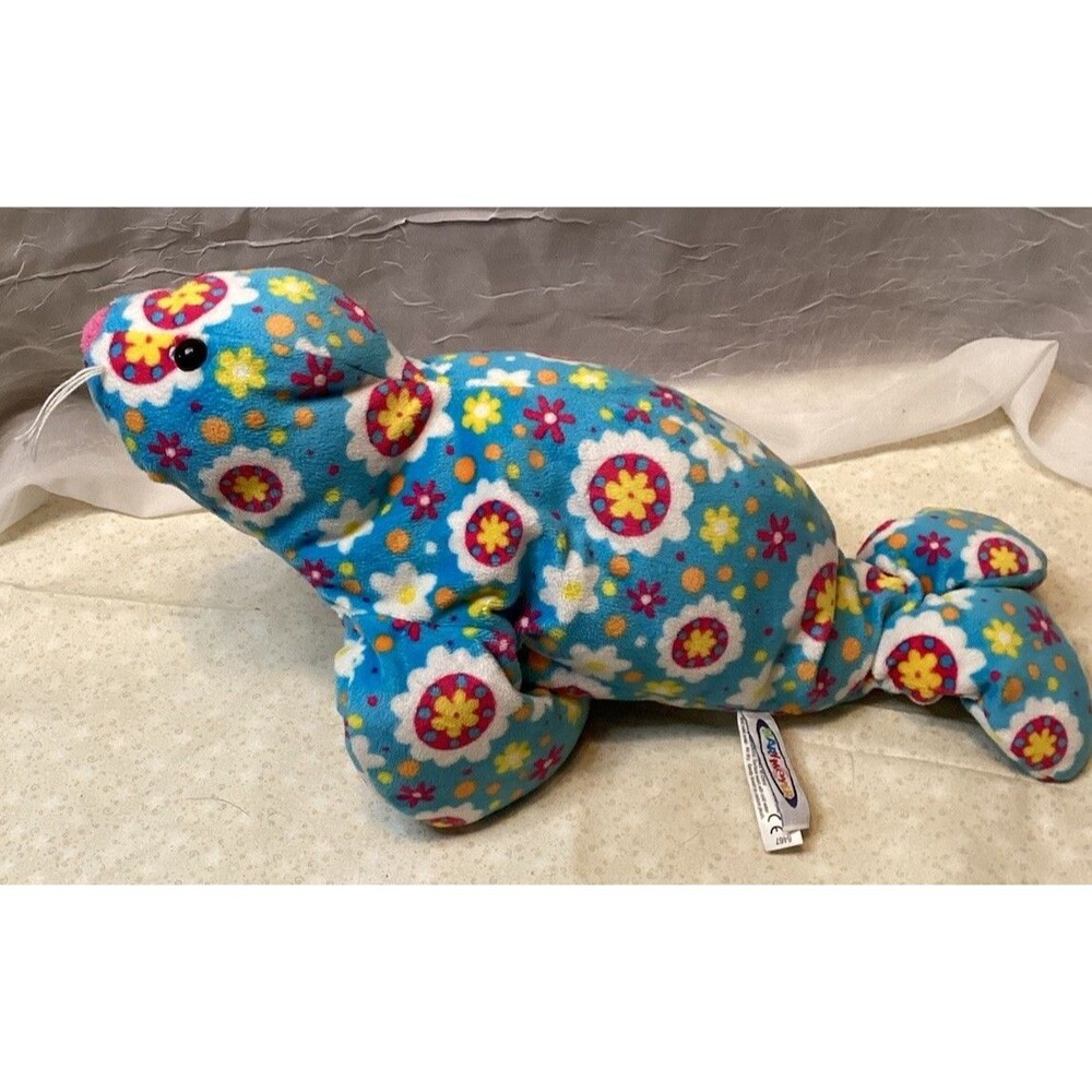 Mary Meyer Pizzazz Seal Plush Bright Colored Flowers Stuffed Animal  17" Retired